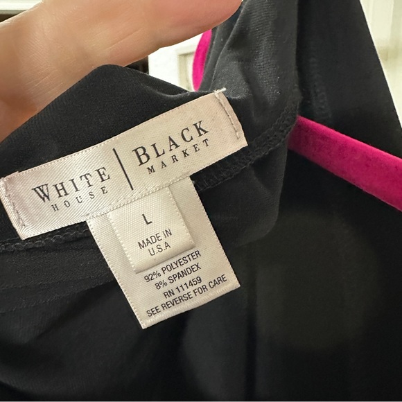 White House Black Market elegant slimming black midi dress size large. - Picture 4 of 11